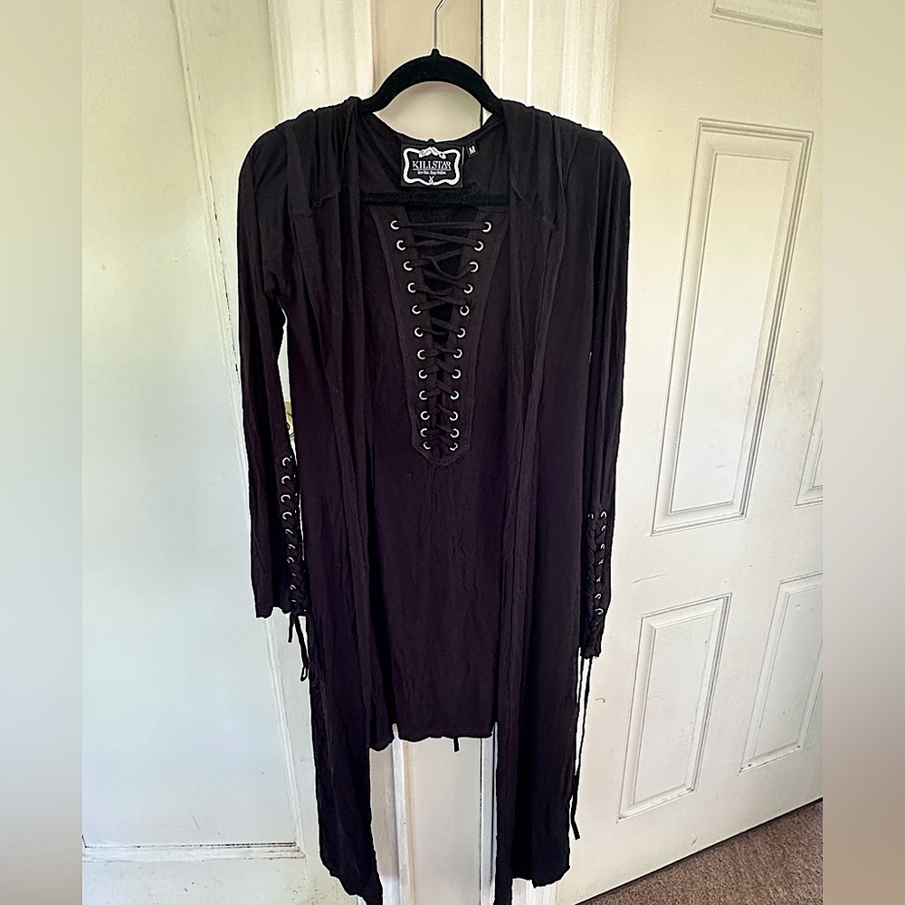 Killstar Black Corset Cardigan With Hood